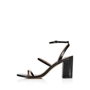AQUA Womens Black Padded Strappy Maika Square Toe Block Heel Sandals 8.5 M